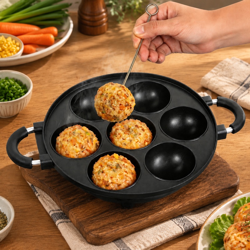 Molde de aluminio con 7 cavida - Takoyaki Grill Plate reseña y precio